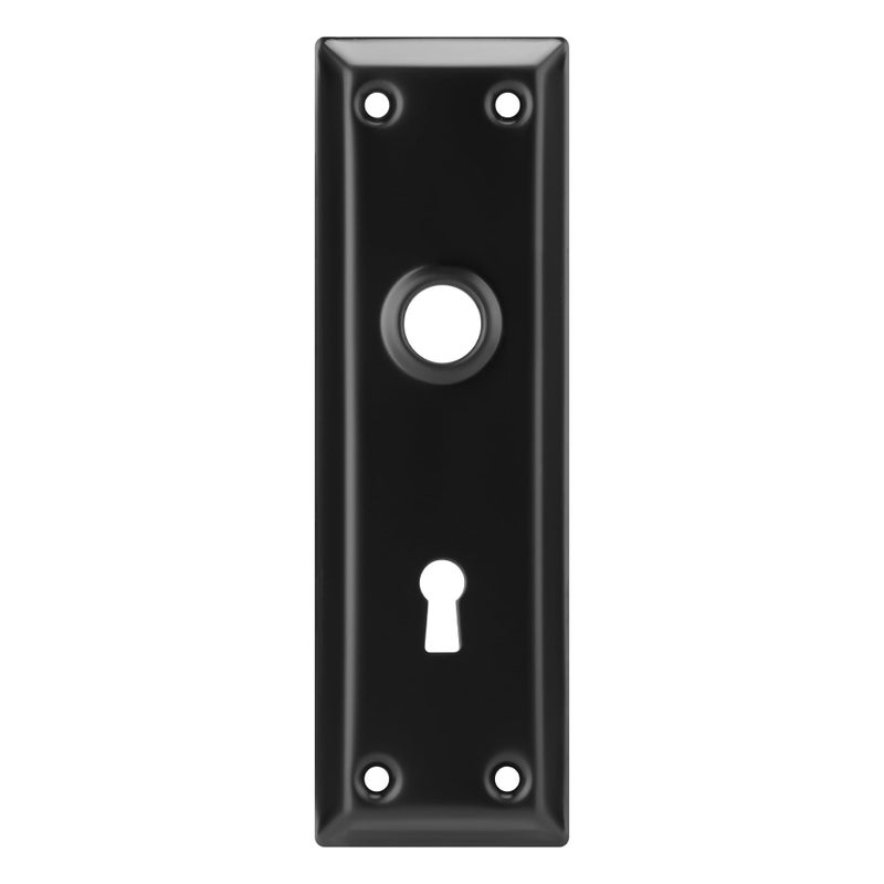 Newliplace 2 Pack Mortise Lock Door Knob Plates for Interior Doors, Old Style Mortise Door Knob Cover Plate Replacement, Matte Black Door Escutcheon - Image 1